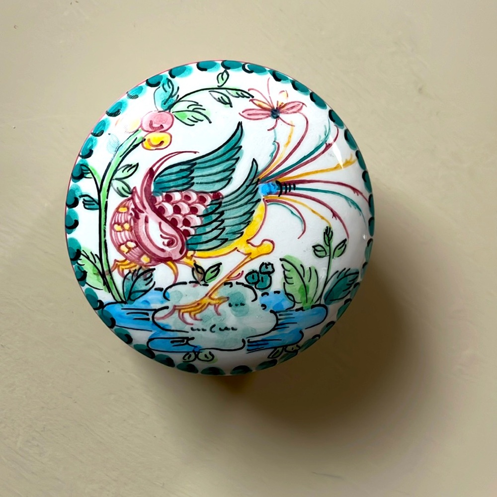 ANFORA AGUEDA TRINKET PORCELAIN BOX MADE IN PORTUGAL CIRCA 1970